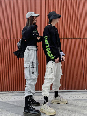Embroidered Pocket Tooling Harness Mouth Skateboard Long Pants
