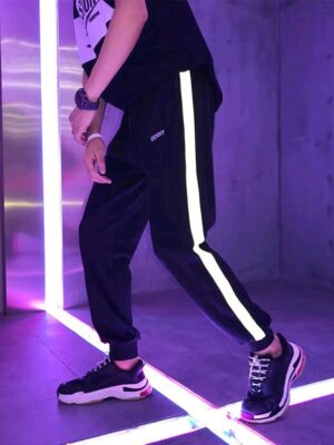 Reflective summer new men's sports pants students wild loose casual pants nine pants