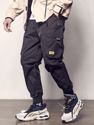 Loose casual cargo pants with velcro straps