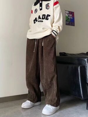 Autumn And Winter Woolen Trousers Men's Straight Fashion Label