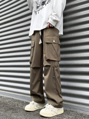Workwear Straight Casual Trousers For Men