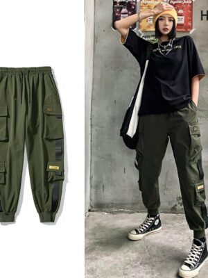 Thin Multi-pocket Overalls Men's Couple Loose
