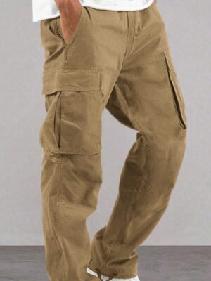 Mens Outdoor-style Versatile Quick-dry Straight-leg Cargo Pants With Pockets