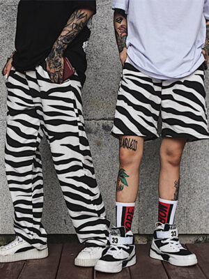 Vintage zebra hip-hop shorts