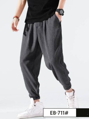 Linen loose casual knitted cropped quick-drying trousers