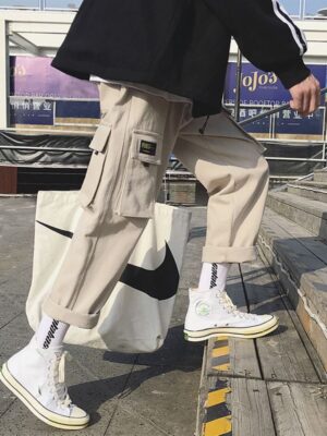 Loose straight-leg overalls