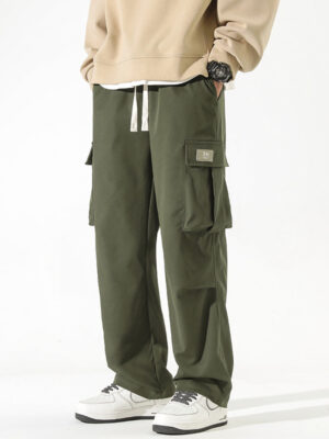 Straight Multi-pocket Casual Pants For Boys