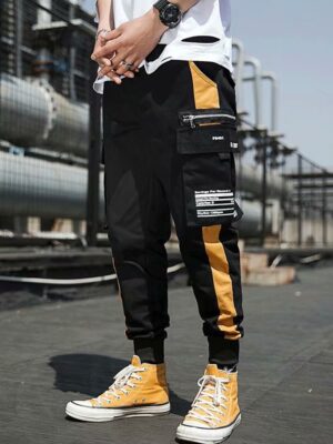 Men's Multi-Pocket Trousers With Feet, Casual Trousers, Overalls