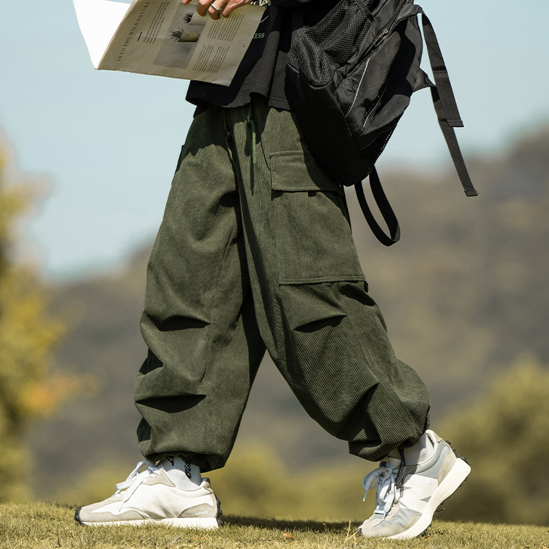 Autumn And Winter Straight Casual Wide-leg Corduroy Overalls Men ā Image 2