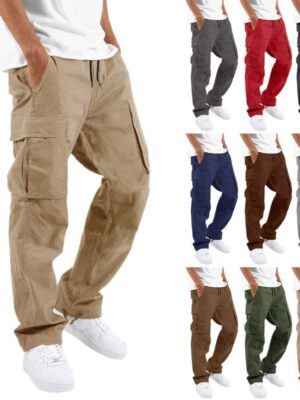 Trade Drawstring Multi-pocket Casual Trousers