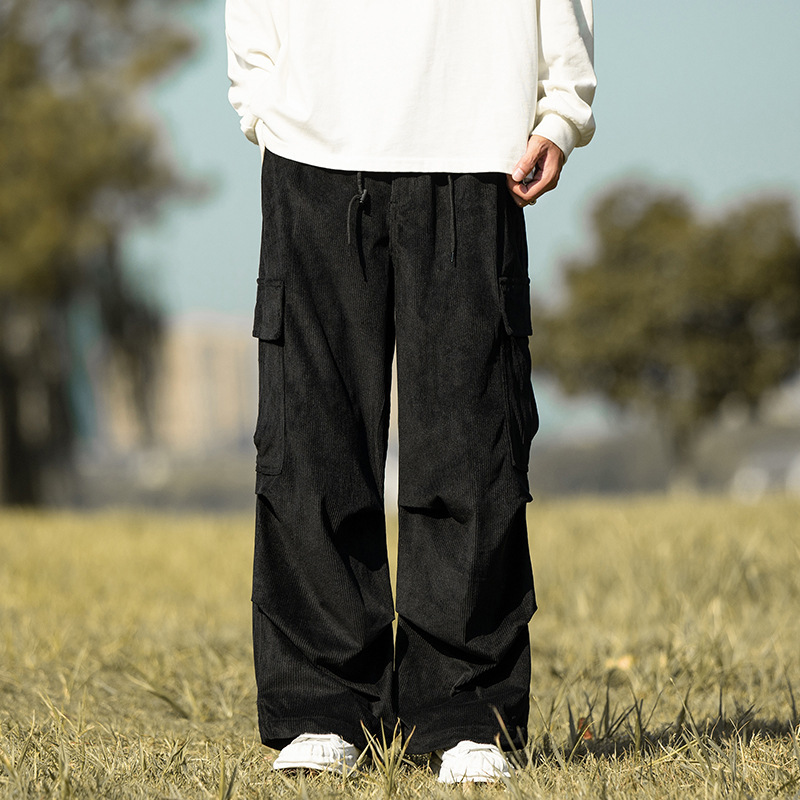 Autumn And Winter Straight Casual Wide-leg Corduroy Overalls Men ā Image 6