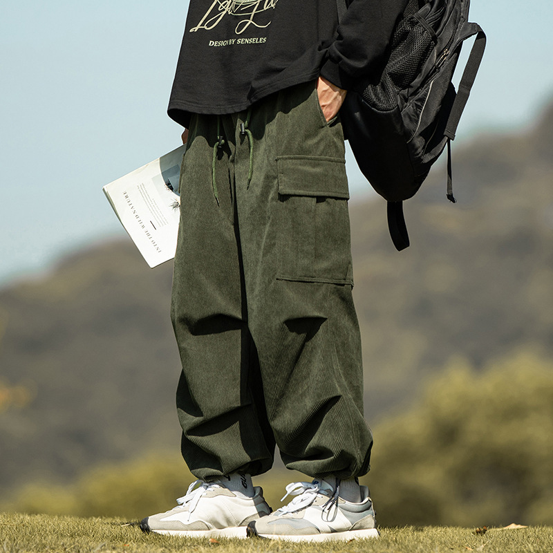 Autumn And Winter Straight Casual Wide-leg Corduroy Overalls Men ā Image 8