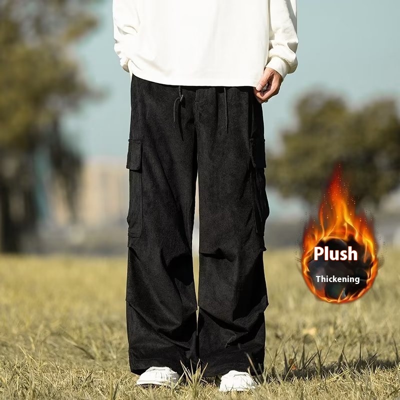 Autumn And Winter Straight Casual Wide-leg Corduroy Overalls Men ā Image 9