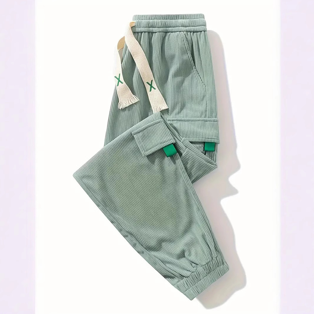 Corduroy Plus Size Mens Work Pants Ankle Tightening Trousers ā Image 3