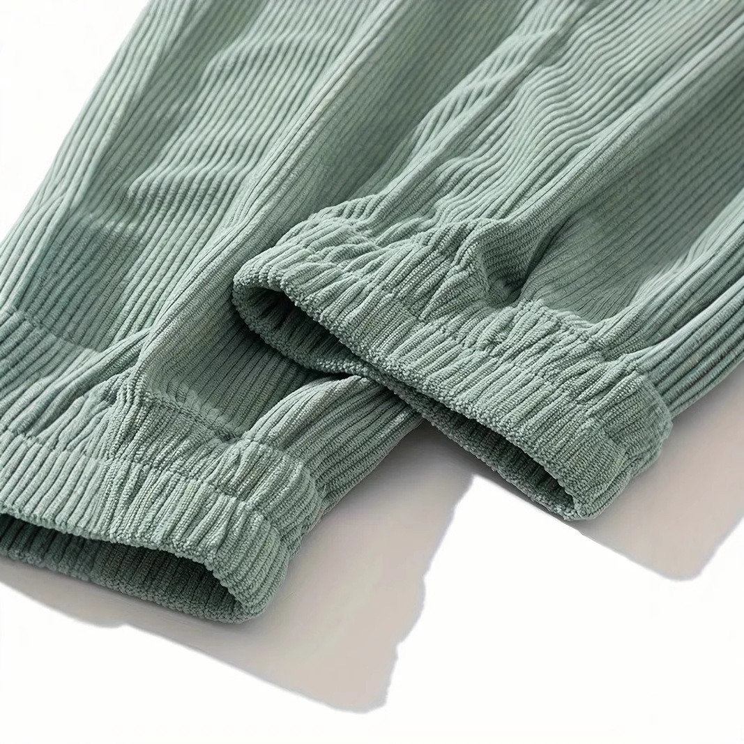 Corduroy Plus Size Mens Work Pants Ankle Tightening Trousers ā Image 5