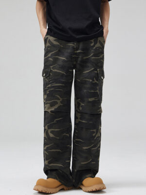 Paratrooper Camouflage Cargo Pants Men And Women Multi-pocket