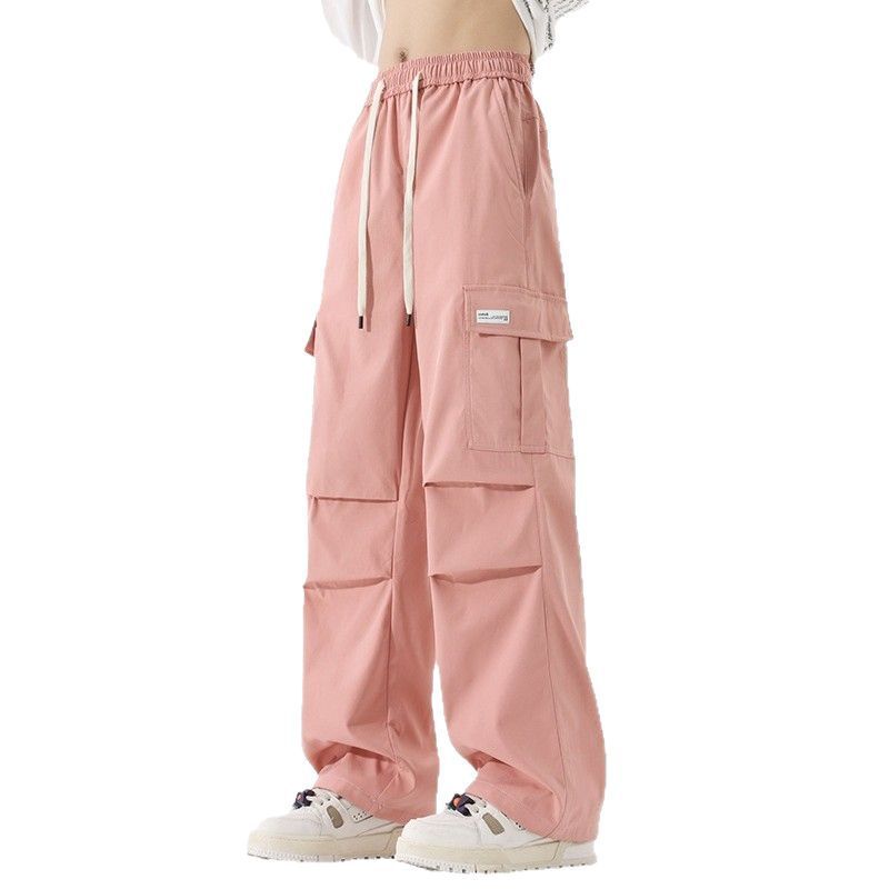 Couple American Retro High Street Fashionable Pleated Straight Cargo Pants ā Image 6
