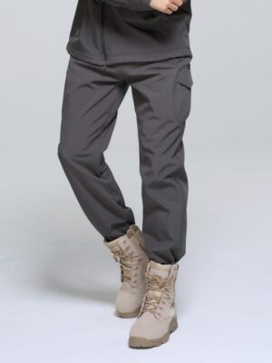Outdoor Men's Fleece Soft Shell Pants Breathable And Windproof Wear-resistant