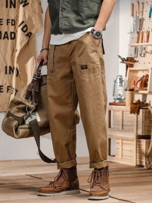 American-style Retro Loose Straight-leg Plus-size Casual Pants