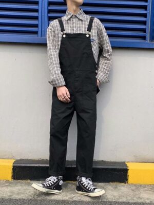Men's Loose-Fit Stylish Multi-Pocket Jumpsuit With Suspender Straps