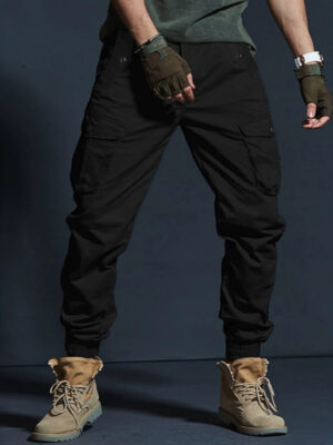 Mens Slim-fit Multi-pocket Work Trousers